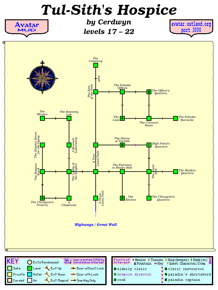 Avatar MUD Area Map - Tul-Sith's Hospice.GIF